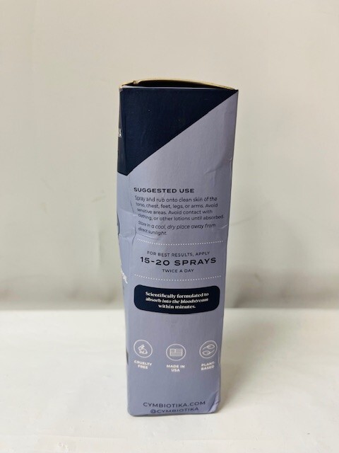 Cymbiotika Topical Magnesium Oil Spray, Lavender Scent, 3.4 fl oz-NEW/BOX DAMAGE