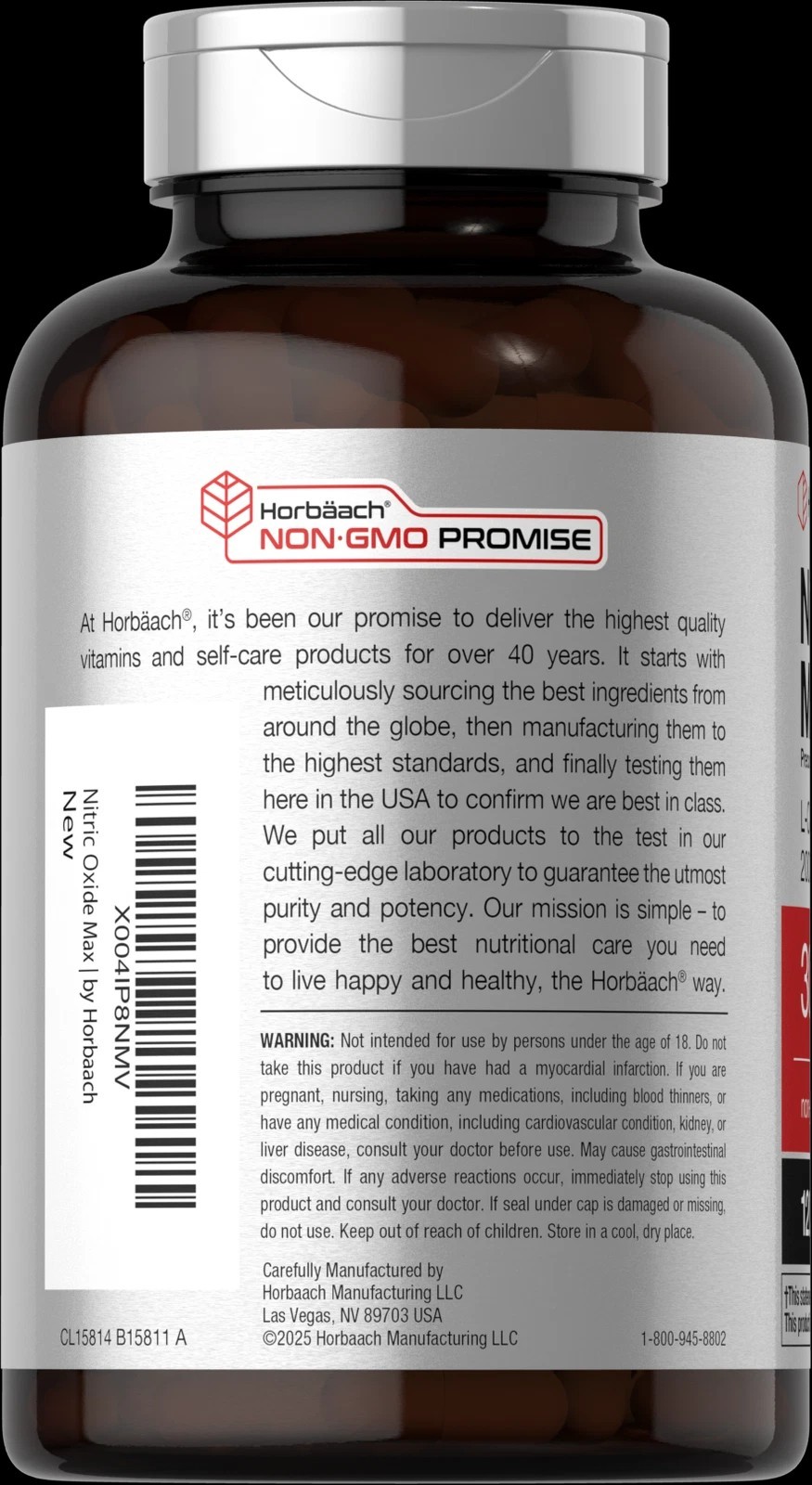 Nitric Oxide Supplement 3000mg | | 120 Capsules | Pre Workout | by Horbaach