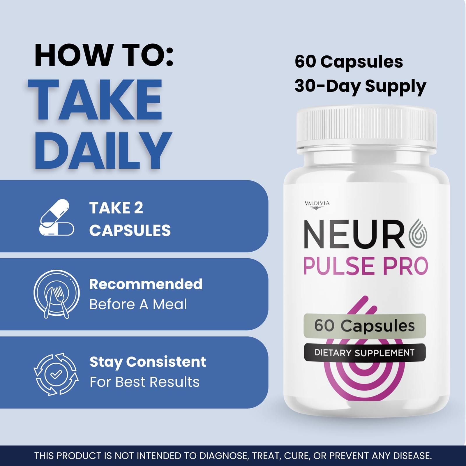 Valdivia NeuroPulse Pro 300 Capsules 5 Pack Daily Wellness Supplement Made