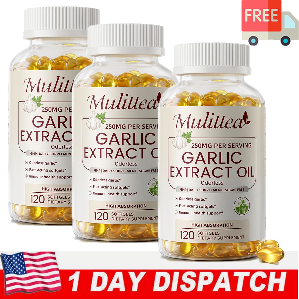 3x 120 Softgels Garlic Extract Oil Cholesterol Health Support Antioxidant