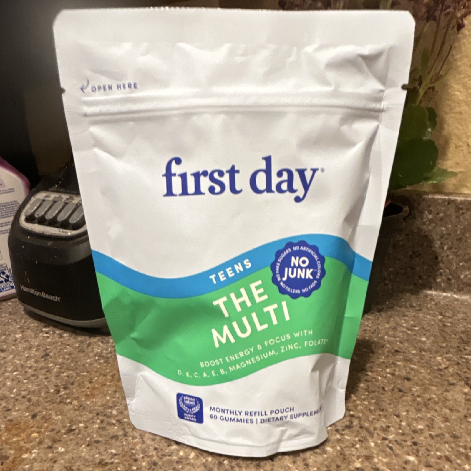 First Day Multivitamin Gummies Teens 60 Vegan Non-GMO Berry Gluten-Free