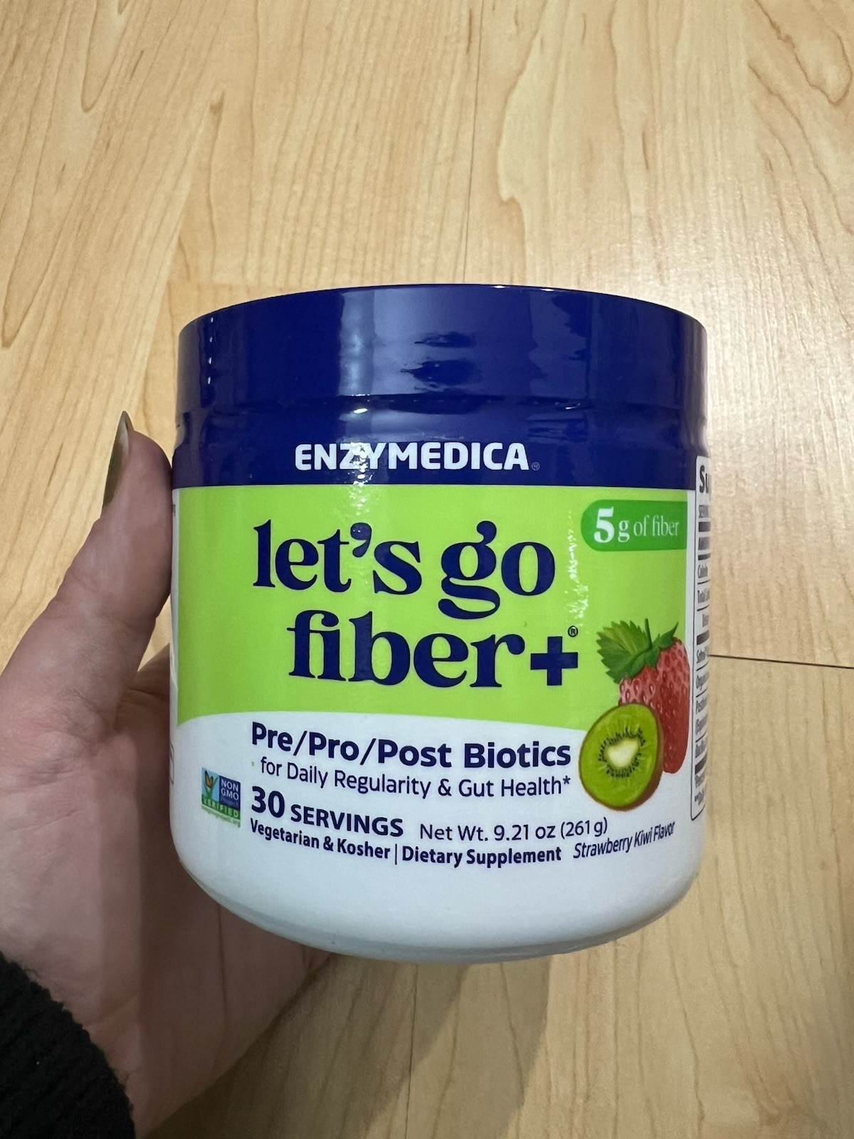 Enzymedica Let’s Go Fiber+ Strawberry Kiwi Powder 9.21oz Vegetarian Kosher