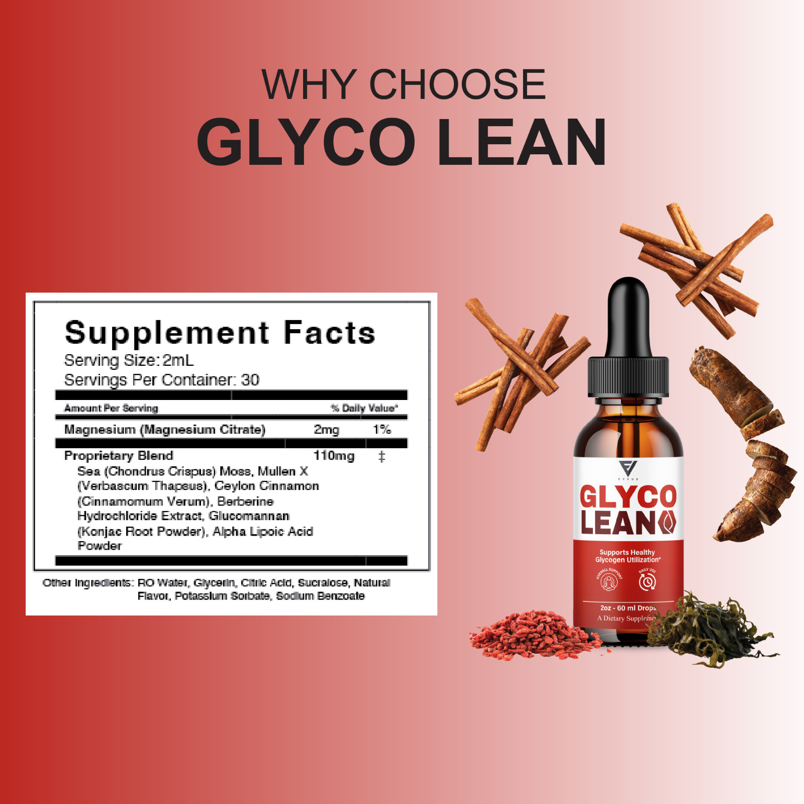 (5 Pack) Glyco Lean Drops, GlycoLean Premium Liquid Drop Supplement (10oz)