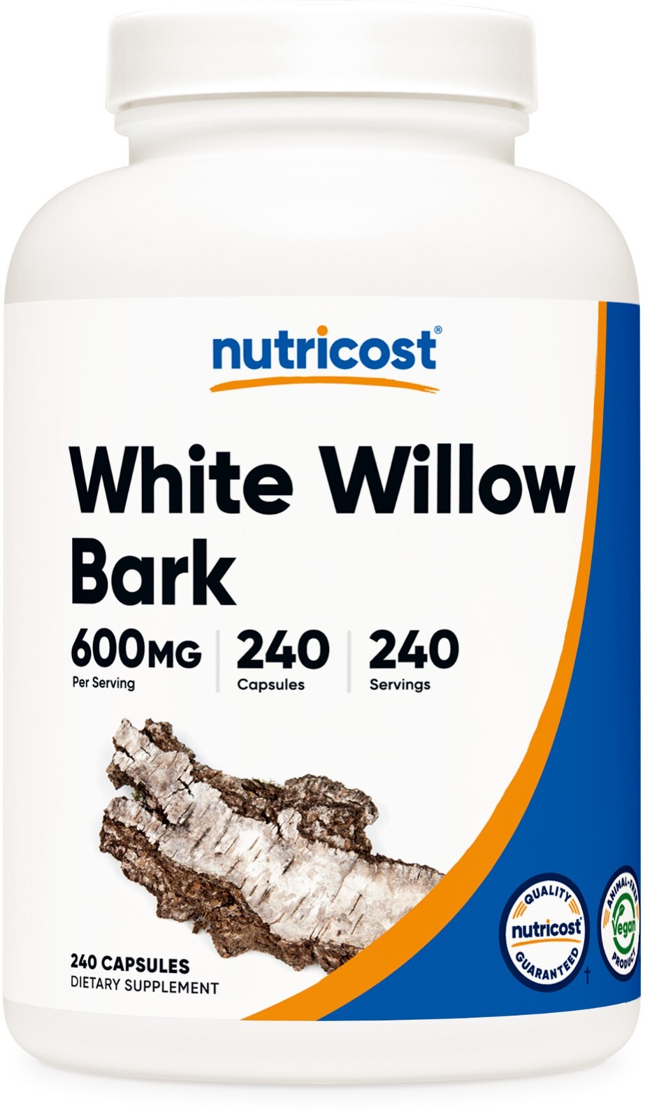 Nutricost White Willow Bark 600mg, 240 Capsules – Standardized to 15% Salicin
