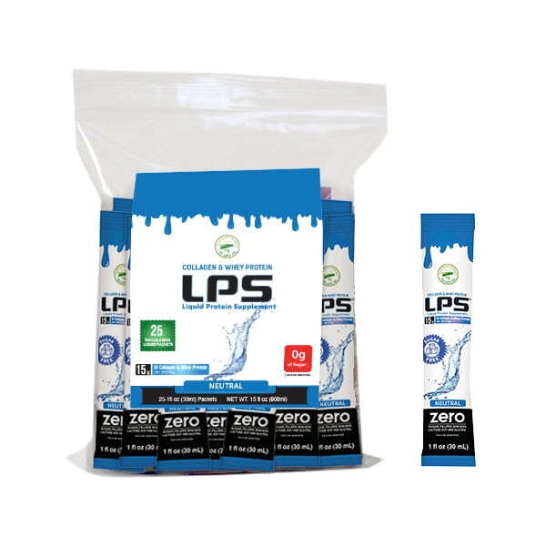 LPS Liquid Protein Supplement Collagen & Whey 15 Grams Neutral 1 Oz. 25 Packets