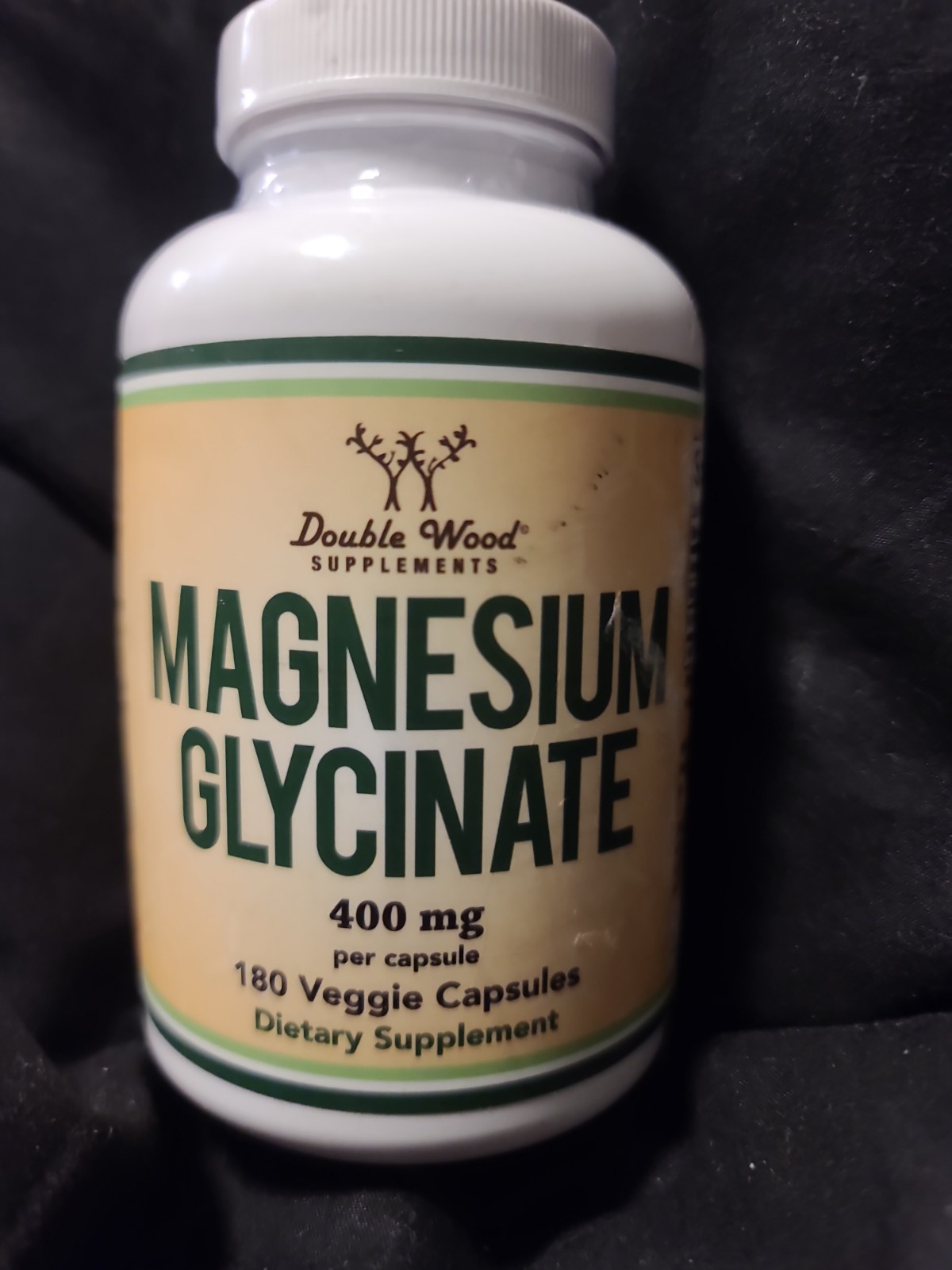 Double Wood Supplements Magnesium Glycinate 400mg 180 Veggie Capsules