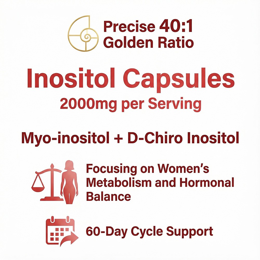 Myo D-Chiro-Inositol For Women,Pcos Boost,Hormone Balance 30/60/120 Capsules