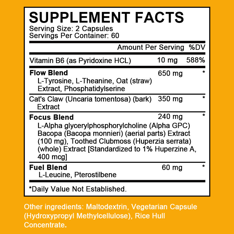 Brain Memory & Brain Support Capsules, Advanced Cognitive Formula，120Capsules