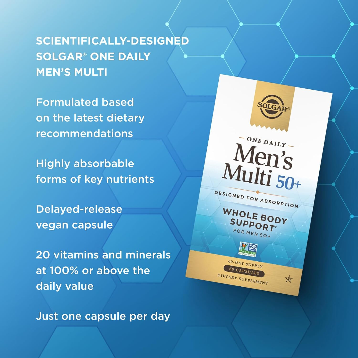 Solgar One Daily Men’s Multivitamin 50+ Whole Body Support, 60 Capsules