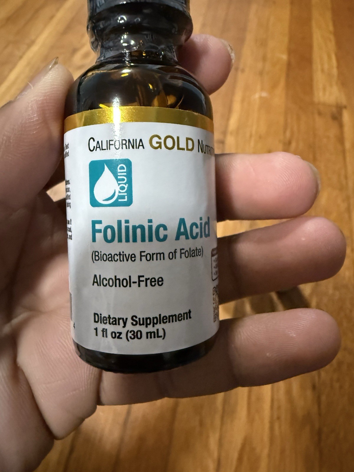 California Gold Nutrition Folinic Acid Liquid Alcohol-Free 400mcg 1 fl oz 5 Pack