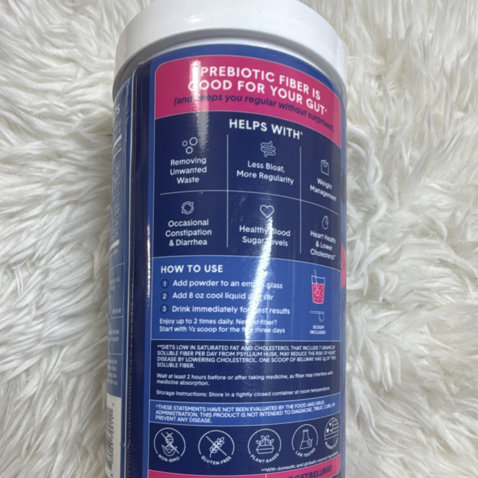Bellway Super Fiber + Psyllium Powder Wild Berry 12.8oz Non-GMO Gluten-Free