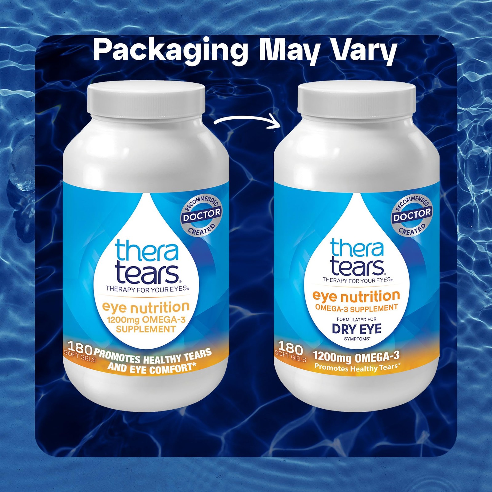 Theratears Omega 3 Supplement For Eye Care 1200Mg Fish Oil And Organic Flaxseed