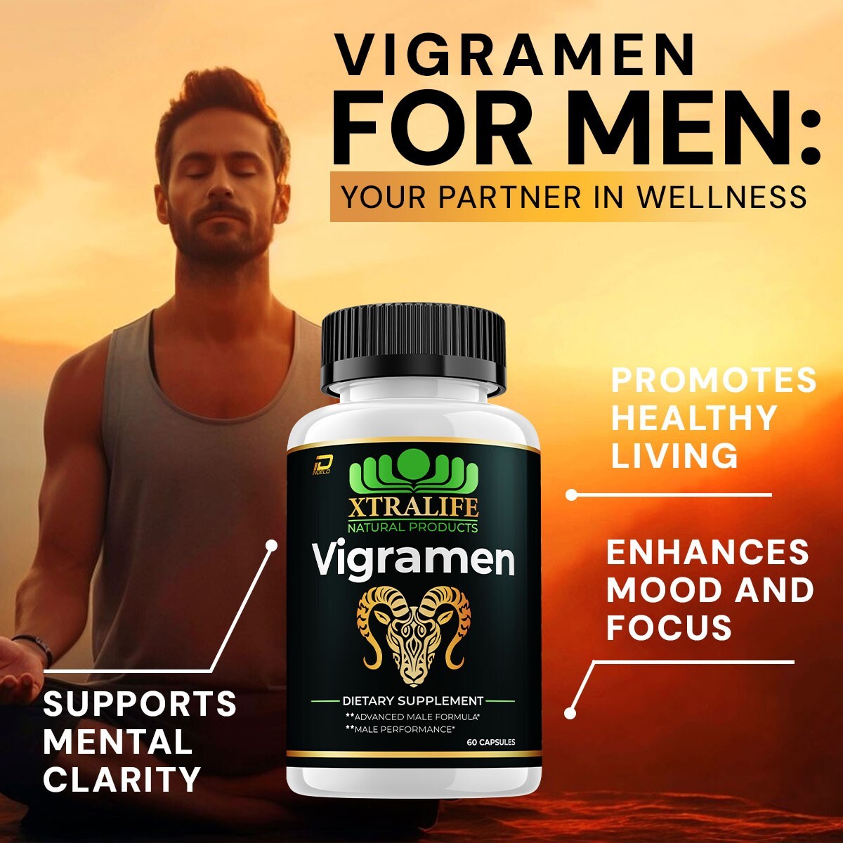 (1 Pack) Vigramen for Men Capsules – Vigra men Overall Health and Energy