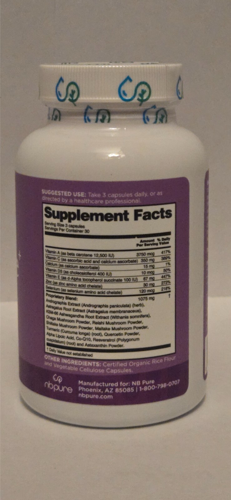 nb pure immune+ dietary supplement