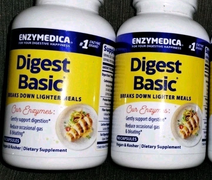 (2) Enzymedica Digest Basic Enzyme Supplement, 90 Capsules Each – NEW – 06/2026+