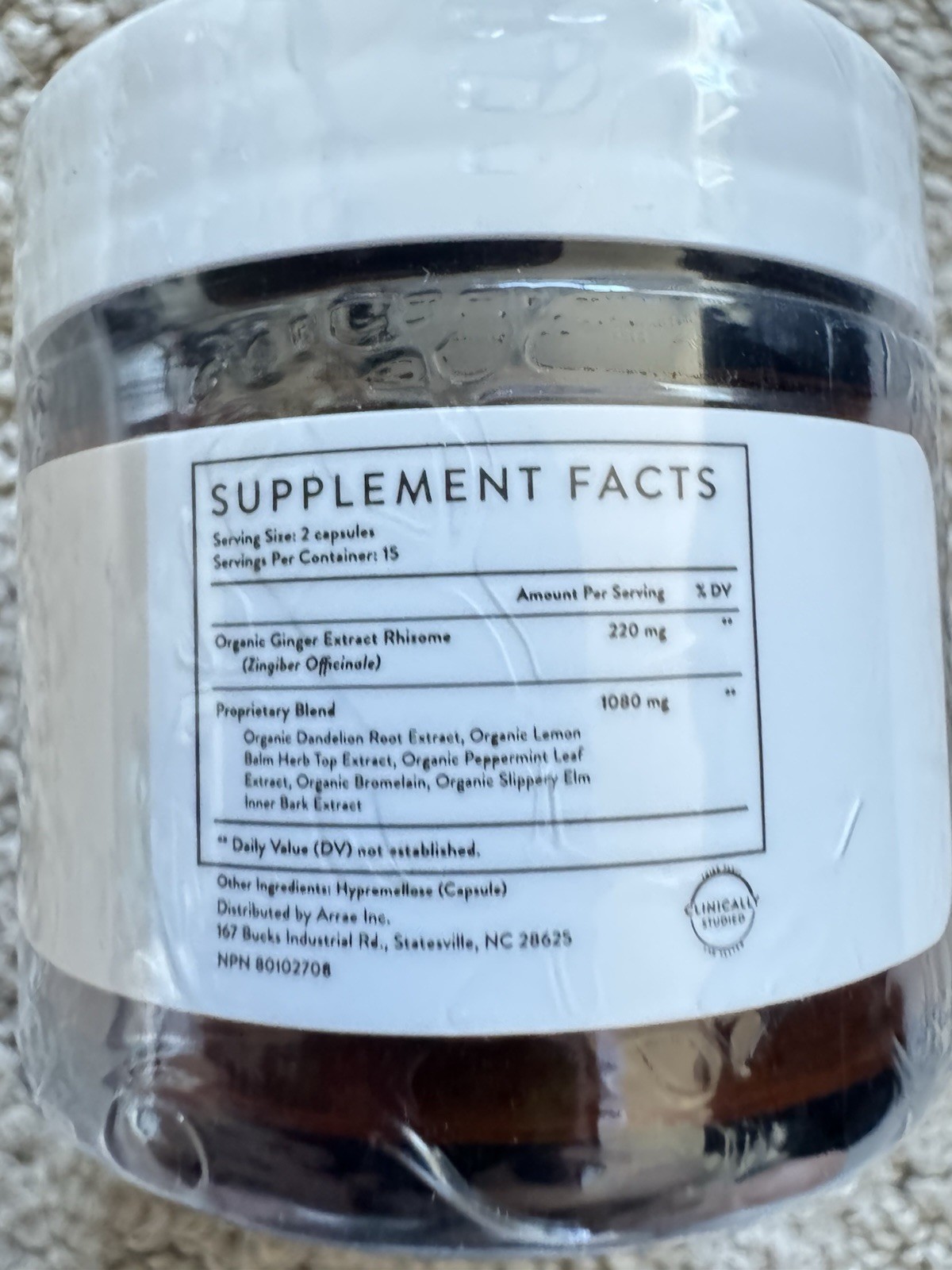 Arrae Bloat Fast-Acting Digestive Support Dietary Supplement 30 Capsules NEW