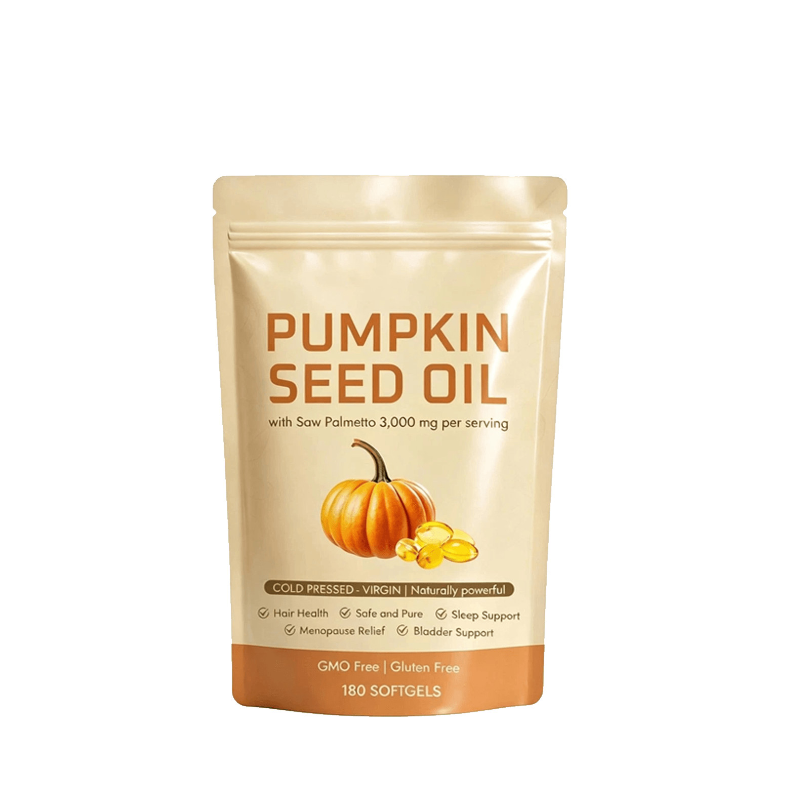Pumpkin Seed Oil 3000mg Softgels Cold Pressed Virgin Saw Palmetto 180Count