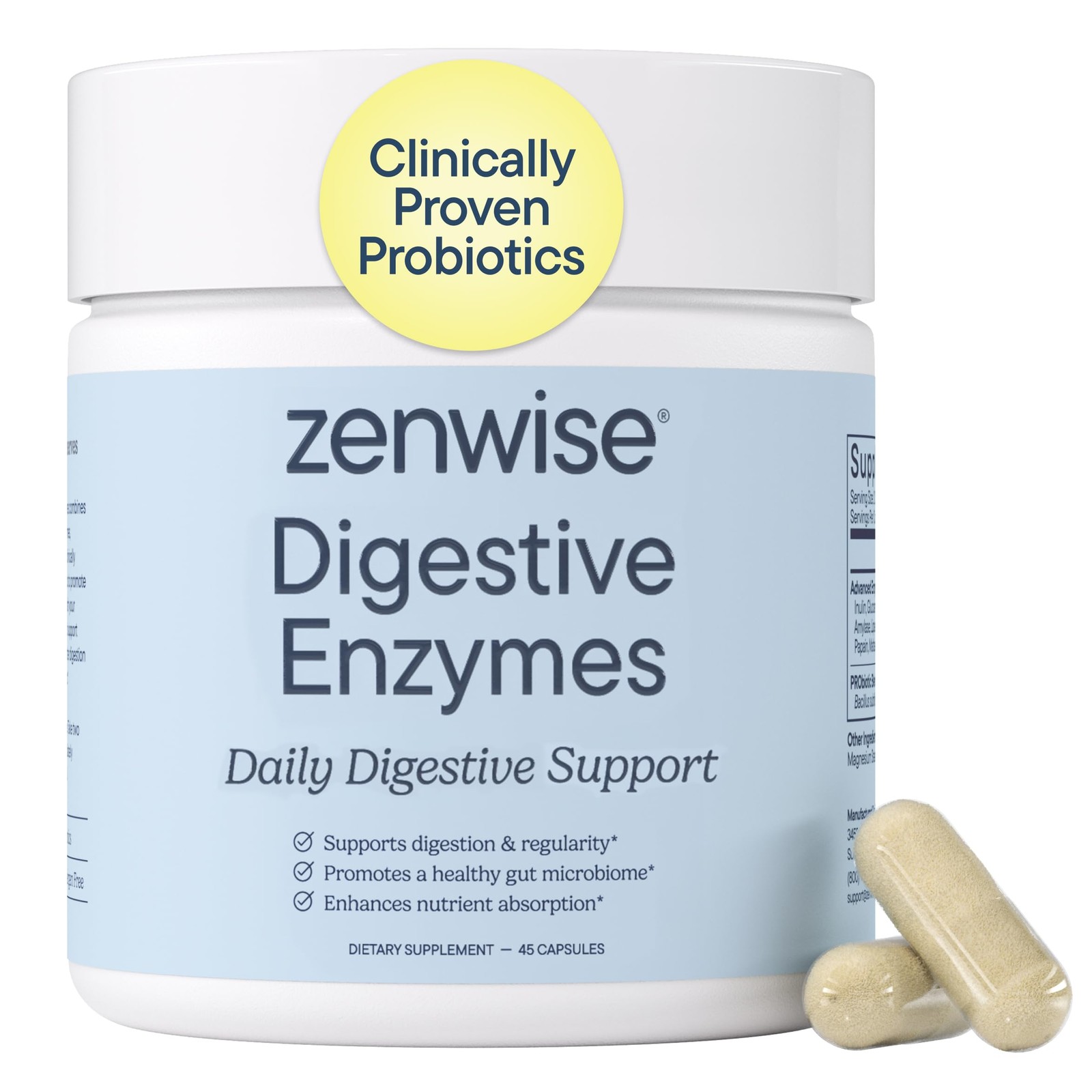 Zenwise Health Digestive Enzymes with Bromelain & Papaya 48 Count (Pack of 1)