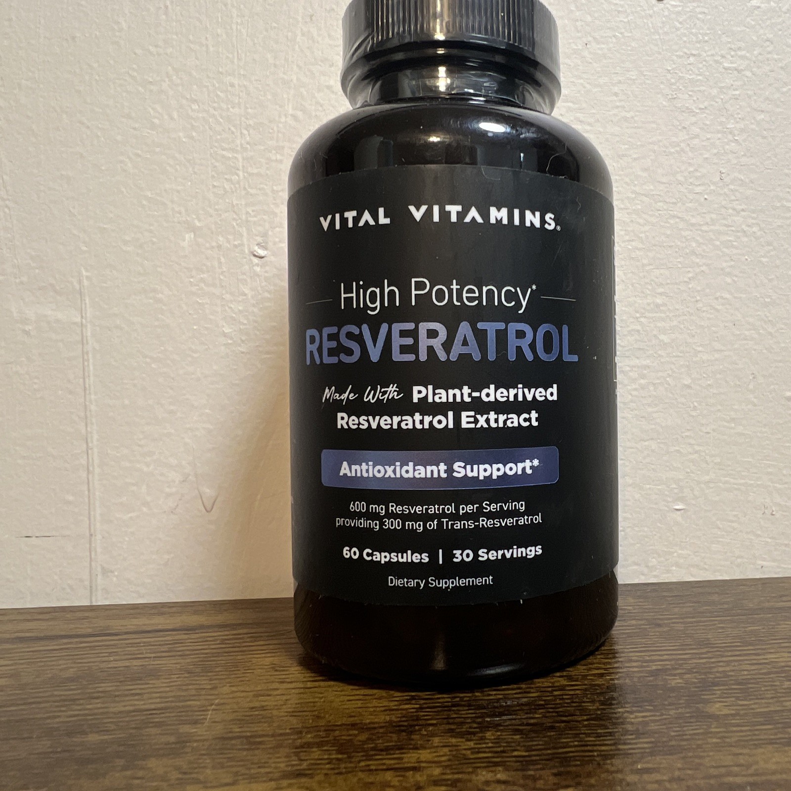 Vital Vitamins Resveratrol 600mg Antioxidant & Heart Health Support 60 Capsules