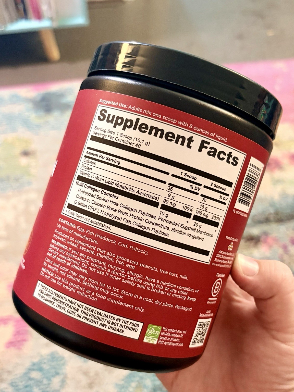 Ancient Nutrition Multi Collagen Protein Powder Grass Fed 14.3 oz
