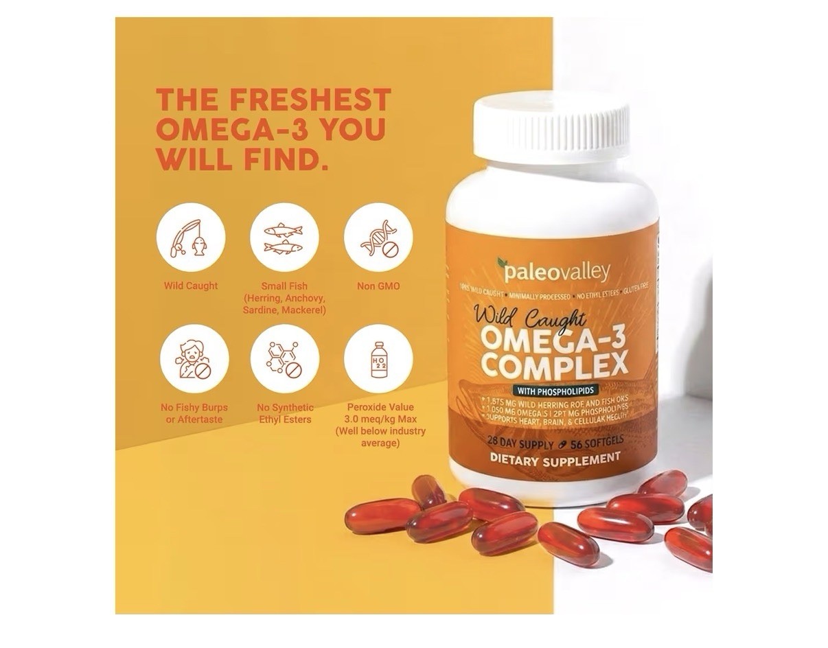 Paleovalley Omega-3 Complex With Phosphorus Wild Caught Fish Oil 56 Softgels