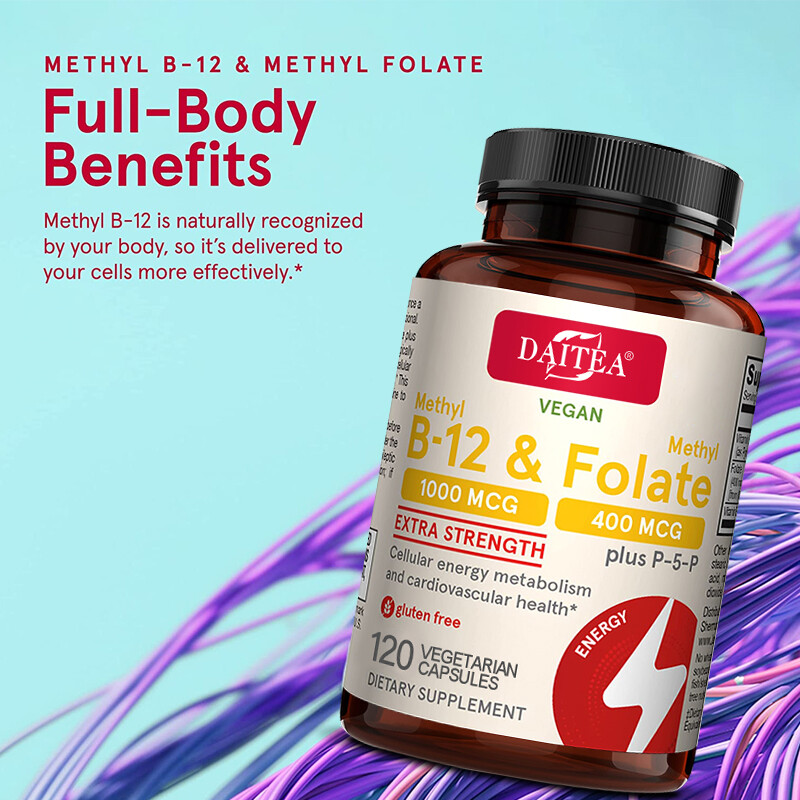 Methyl Folate Support, Methylated Multivitamin for Women & Men w/Vitamin B12 B6