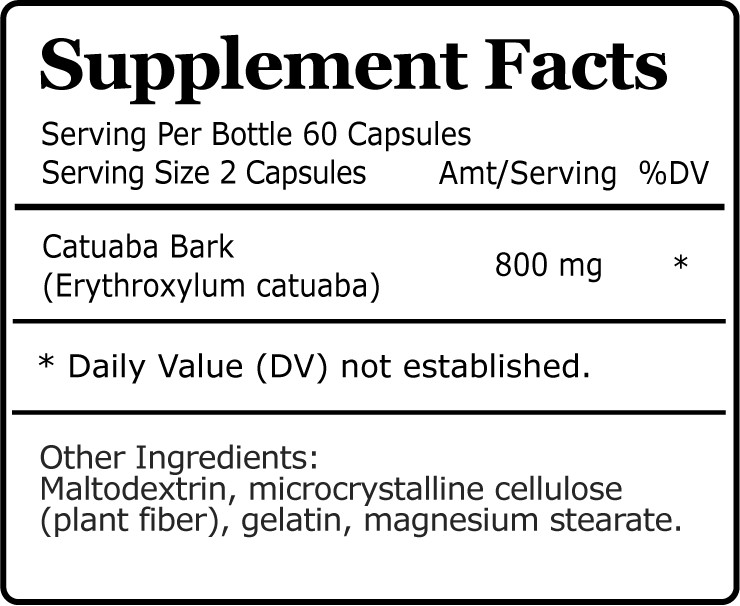Catuaba Bark Extract, Quality Aphrodisiac Male Booster