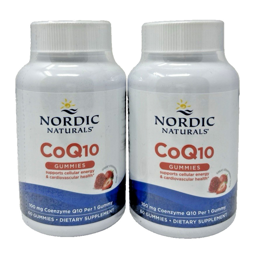 2x Nordic Naturals CoQ10 Strawberry Gummies – Antioxidant Gummies 60ct – 01/2027