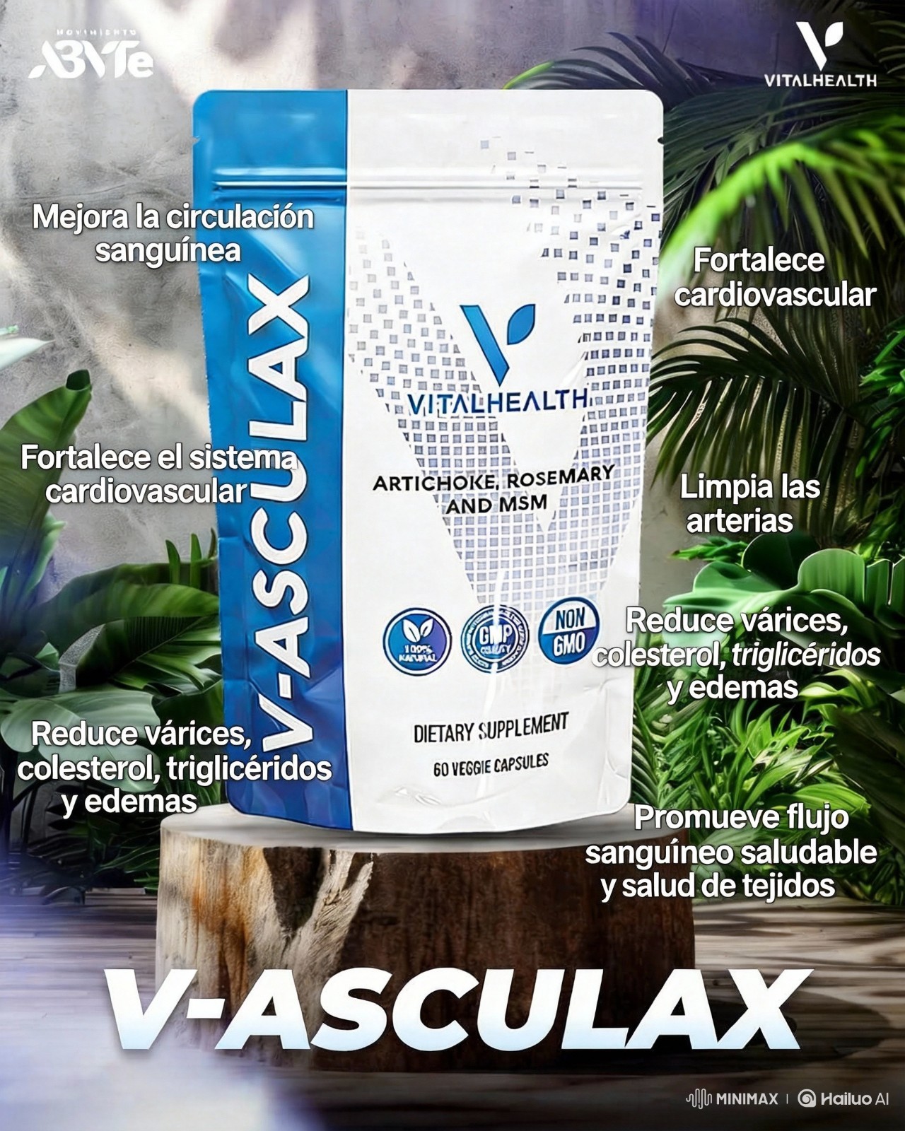 VitalHealth Artichoke Rosemary MSM Non-GMO 100% Natural Supplement 60 Capsules