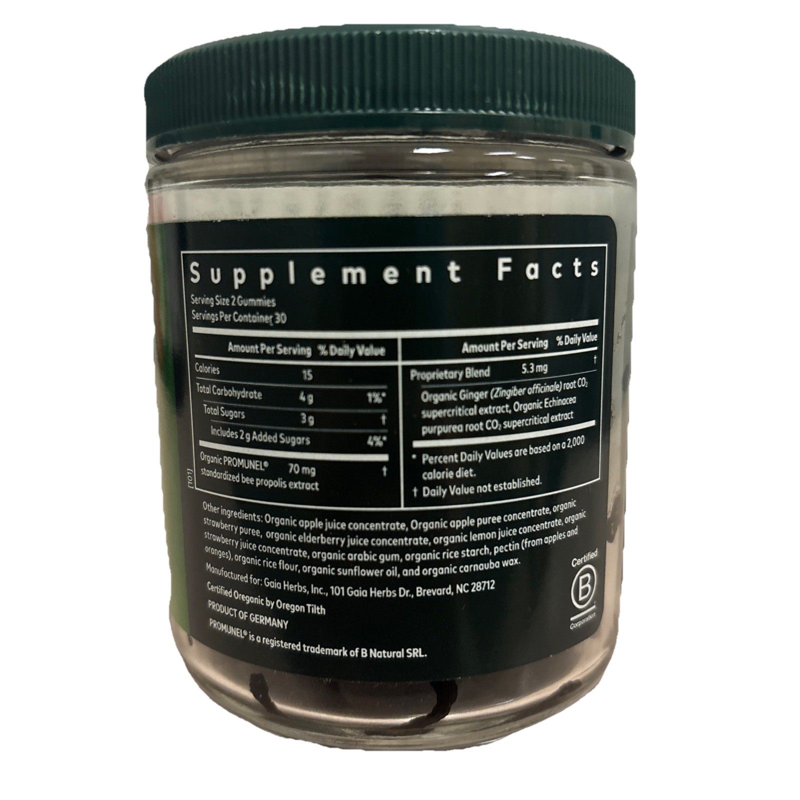 Gaia Herbs Immune Rapid Defense Gummies 60ct Ginger, Echinacea, Propolis 6/19/26