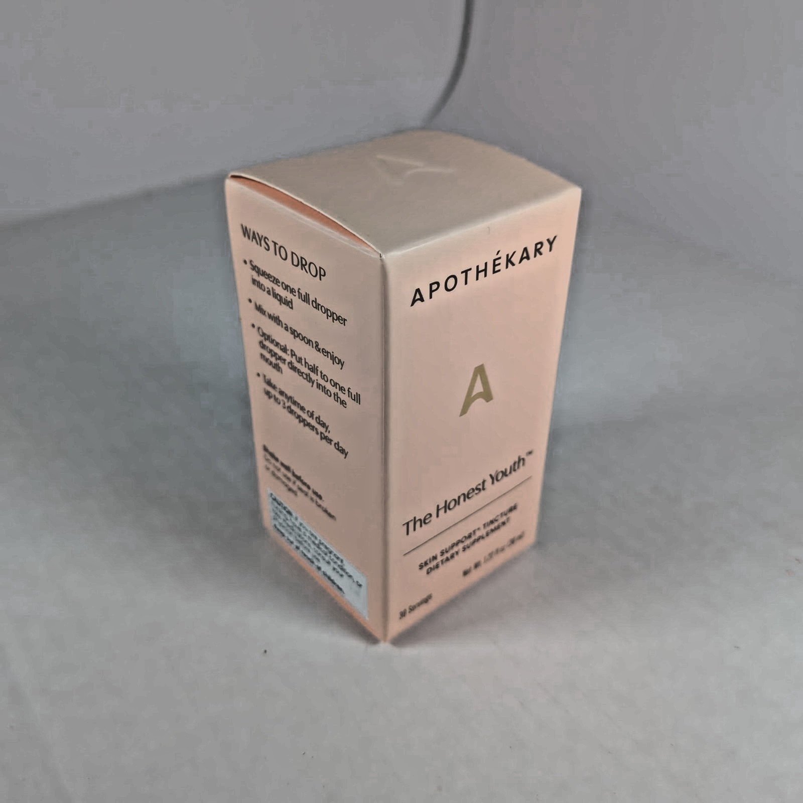 Apothekary The Honest Youth Skin Support Tincture 1.22 oz, 30 Servings, Exp 9/27