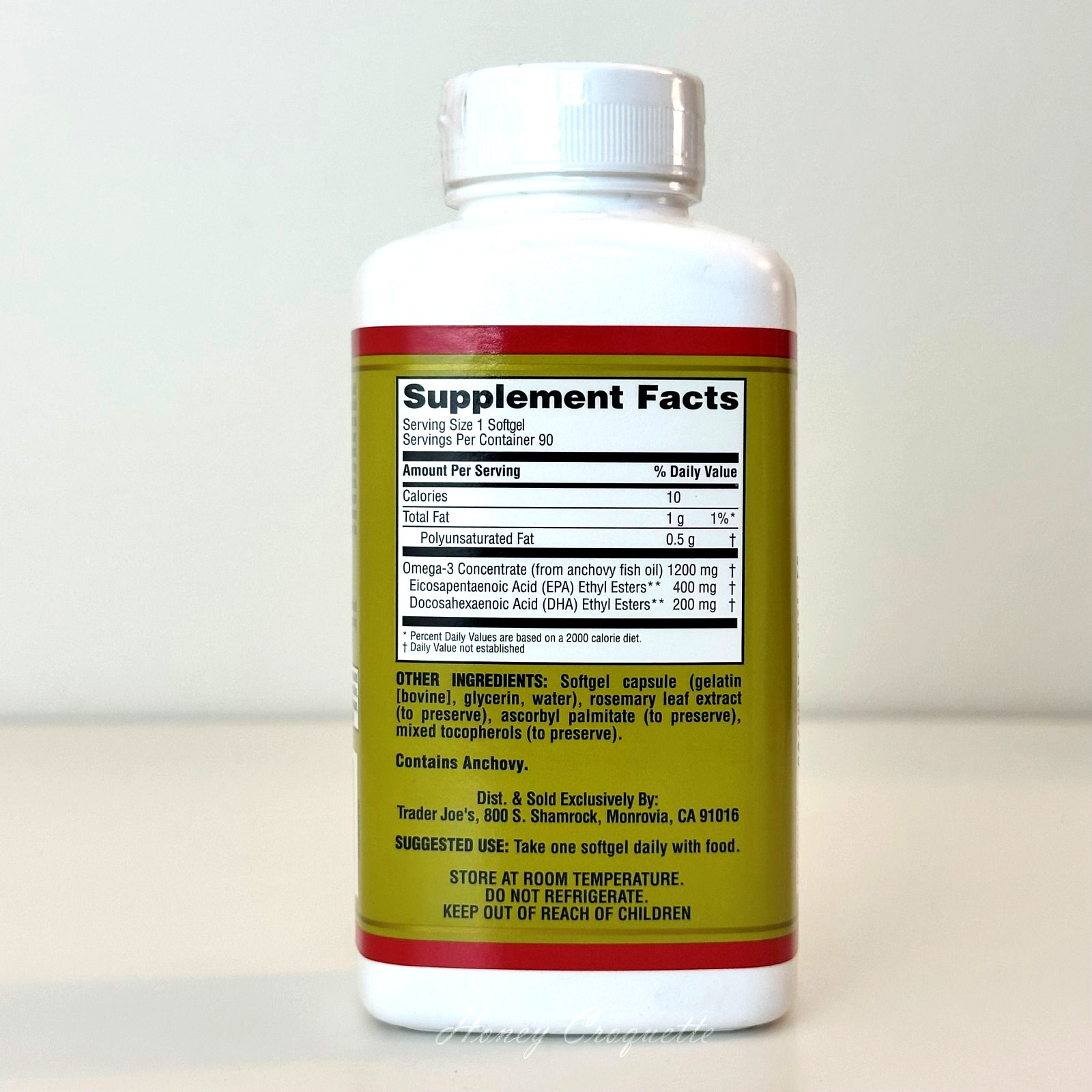 Trader Joe’s Omega-3 Fatty Acids Dietary Supplement 90 Gels