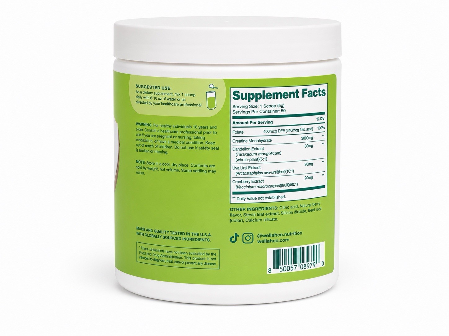 Wellah Pump-It-Up Creatine 2 Pack Berry Lemonade & Coconut Lime 9.2oz