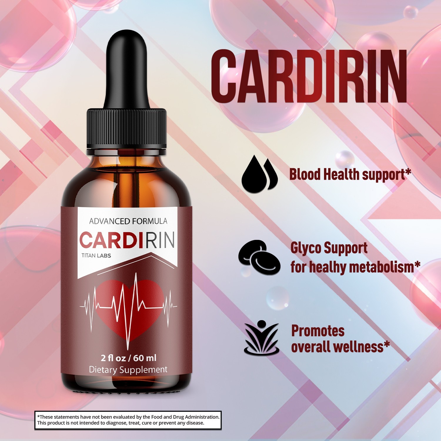 (1 Pack) Cardirin Blood Support Drops Cardi Rin Vitamin Supplement 30 Servings
