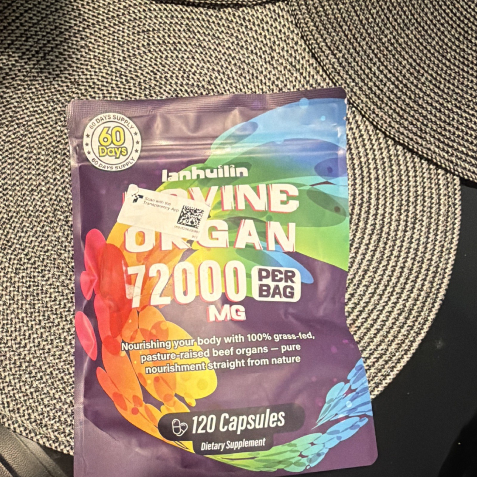 Ianhuilin Bovine Organ 72000mg Liver Heart Kidney Pancreas Spleen 120 Capsules
