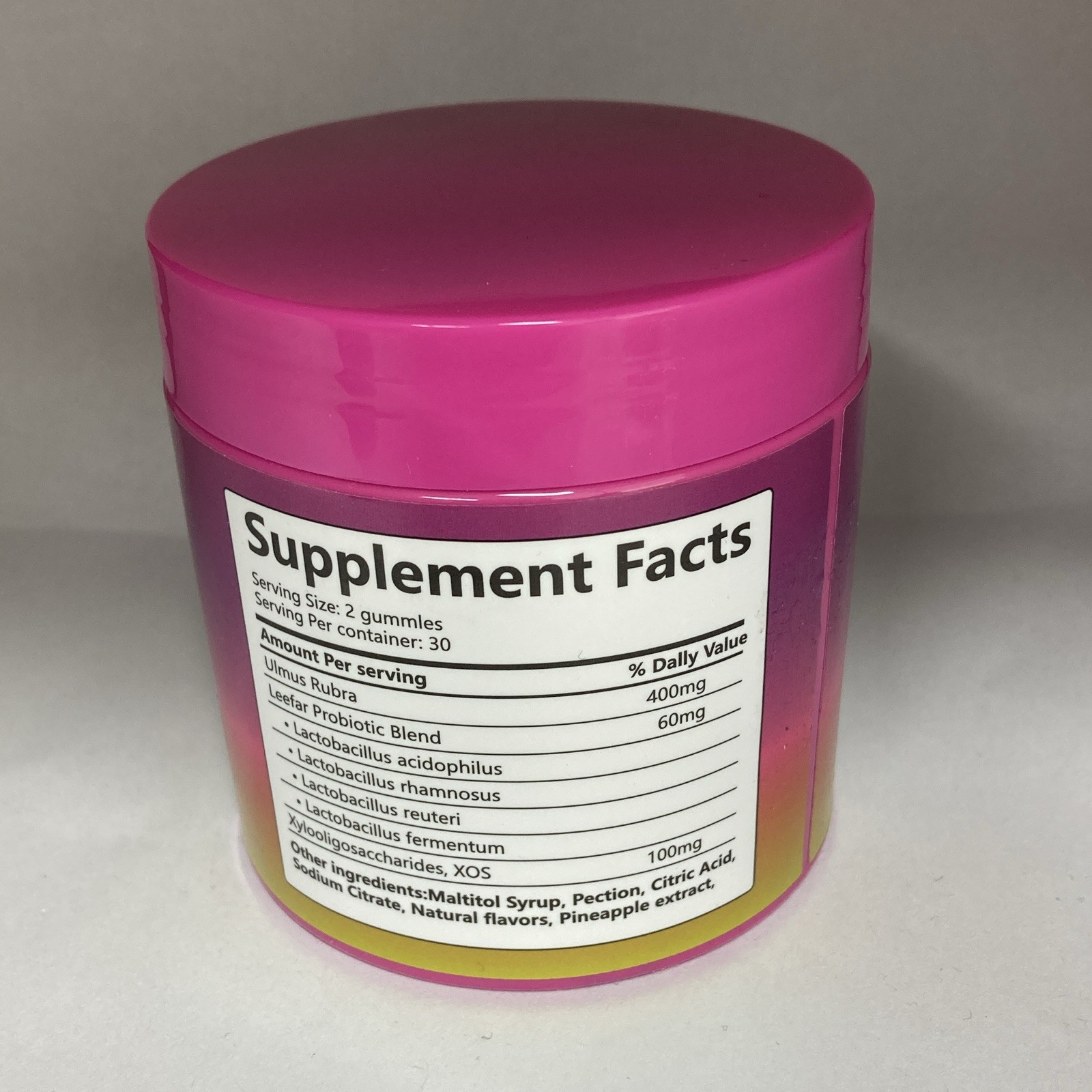Boqiao Women’s Probiotic + Slippery Elm Pineapple Gummies, 60 Count