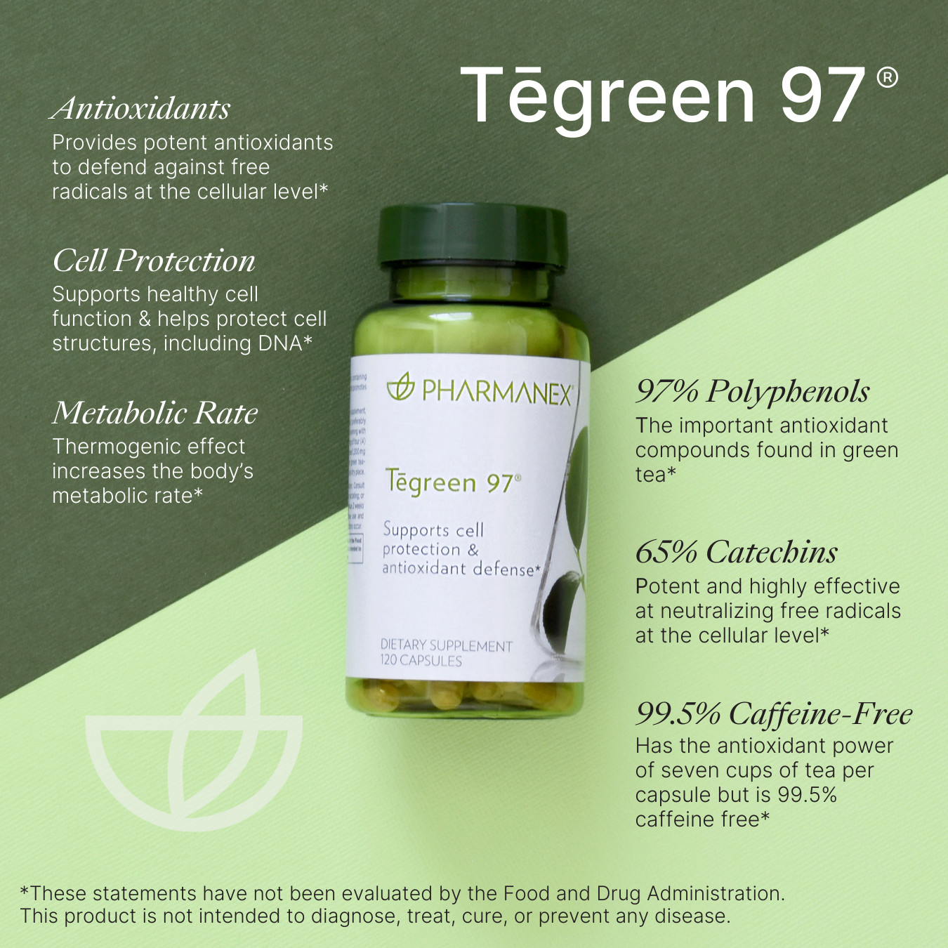 Nu Skin NuSkin Pharmanex Tegreen 97 120 Capsules Exp 10/2024 -NEW STOCK- SEALED