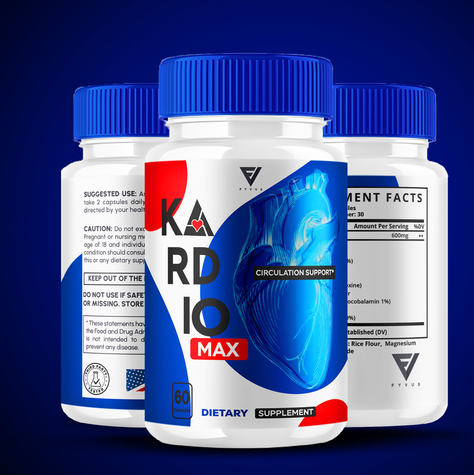 (5 Pack) Kardio Max Capsules, Kardio Max Glycogen Support Formula (300 Capsules)