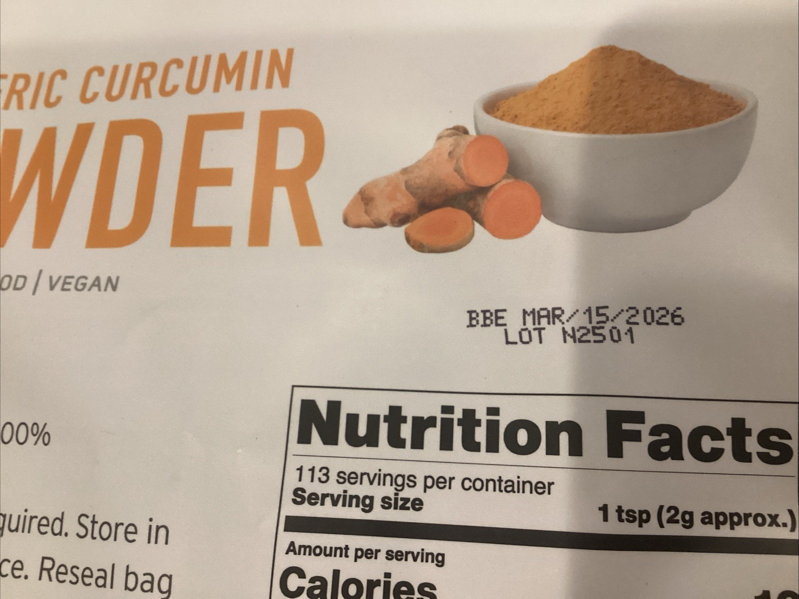 Homtiem Turmeric Curcumin Powder 8 0z (227G) – Raw- Vegan-Non-GMO