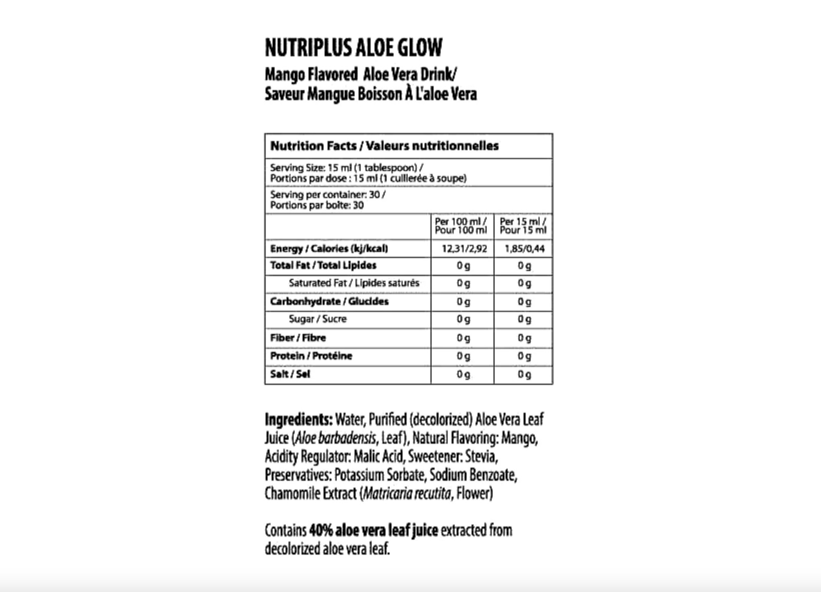Farmasi Nutriplus Aloe Glow, flavor Mango, 15.22 Fl. Oz. Free Shipping!