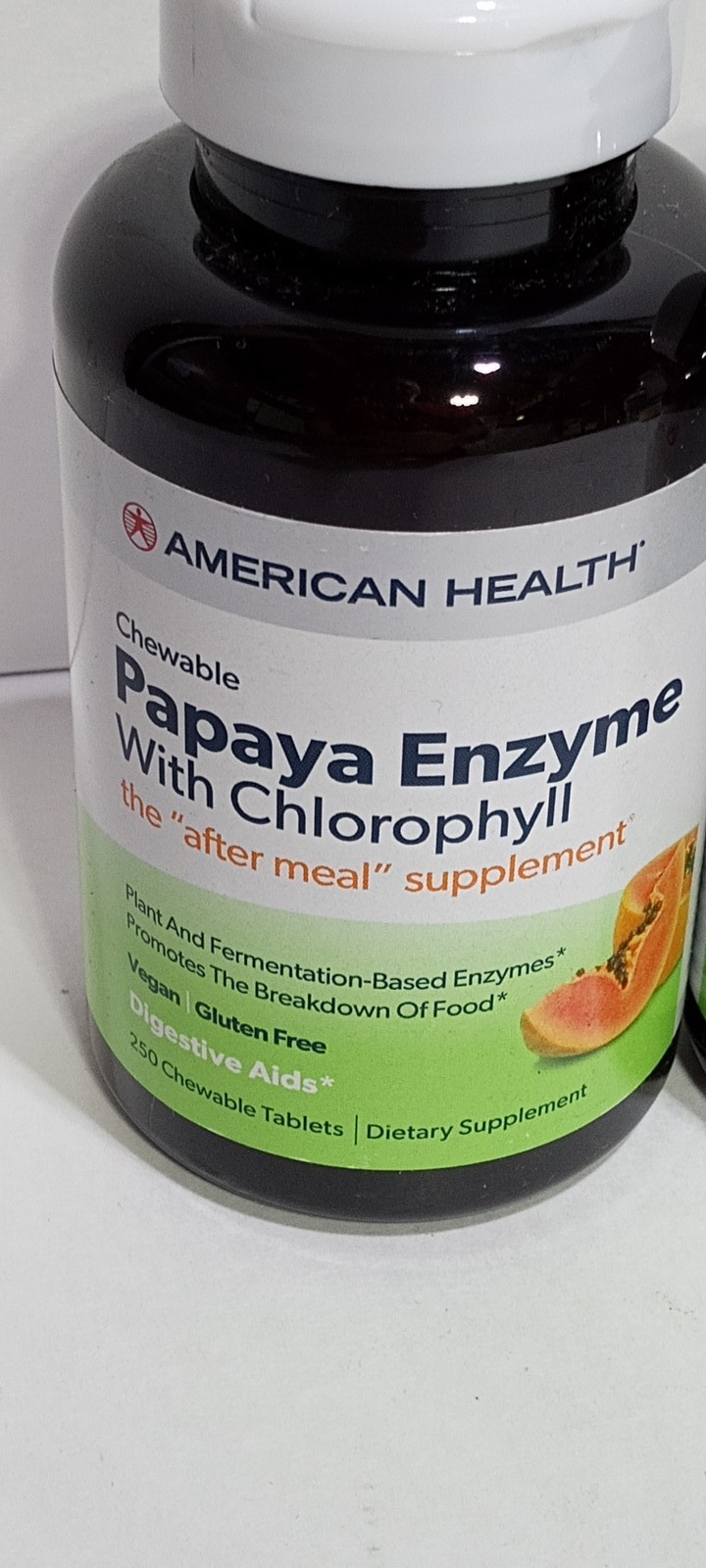 2x American Health Papaya Enzyme with Chlorophyll Chewable Tablets 250 Count Exp