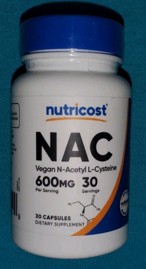 Nutricost N-Acetyl L-Cysteine (NAC) 600mg, 60 VegCaps GF – Non-GMO – EXP 06/2028
