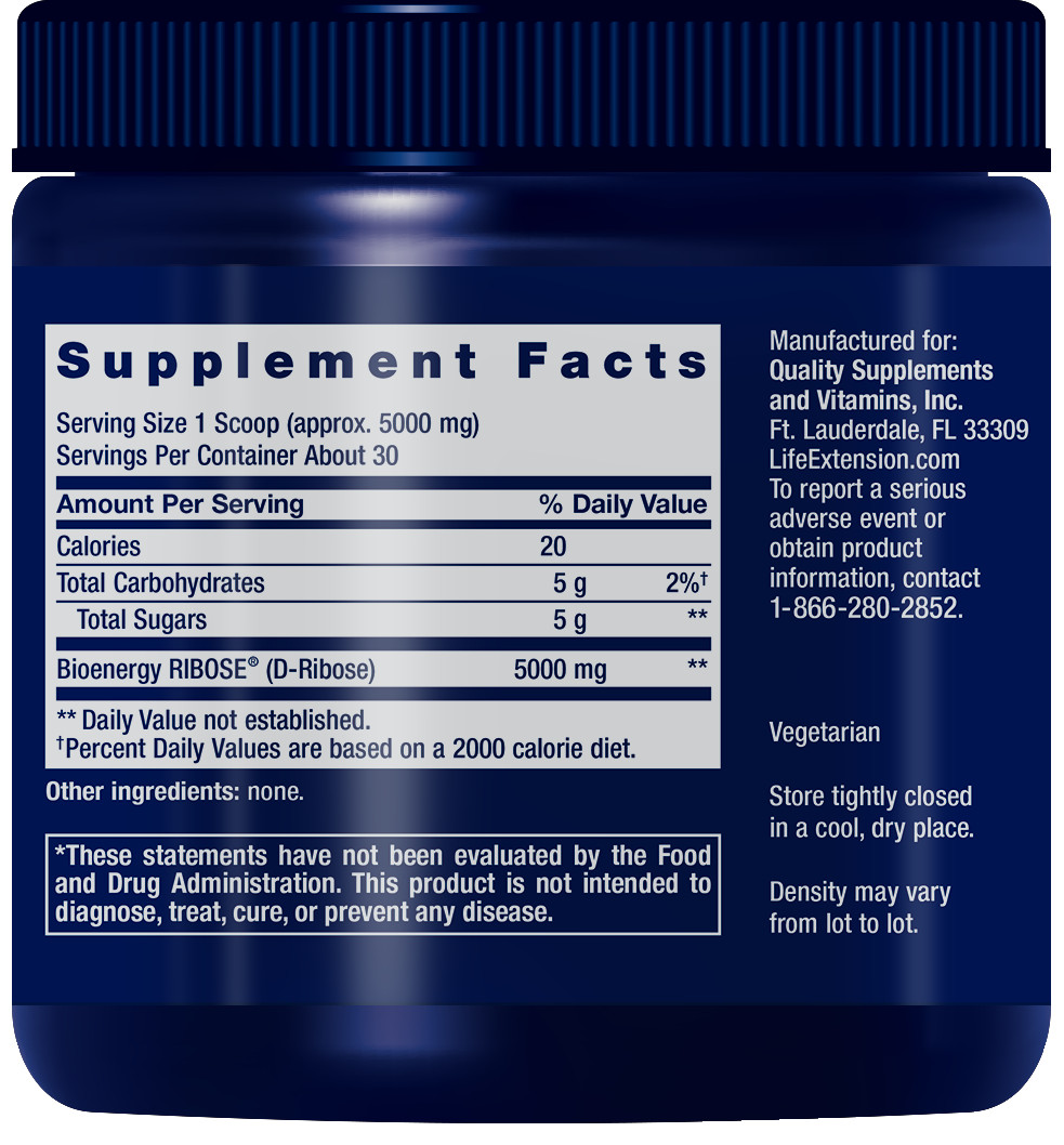 Life Extension D-RIBOSE POWDER 5.29 Oz