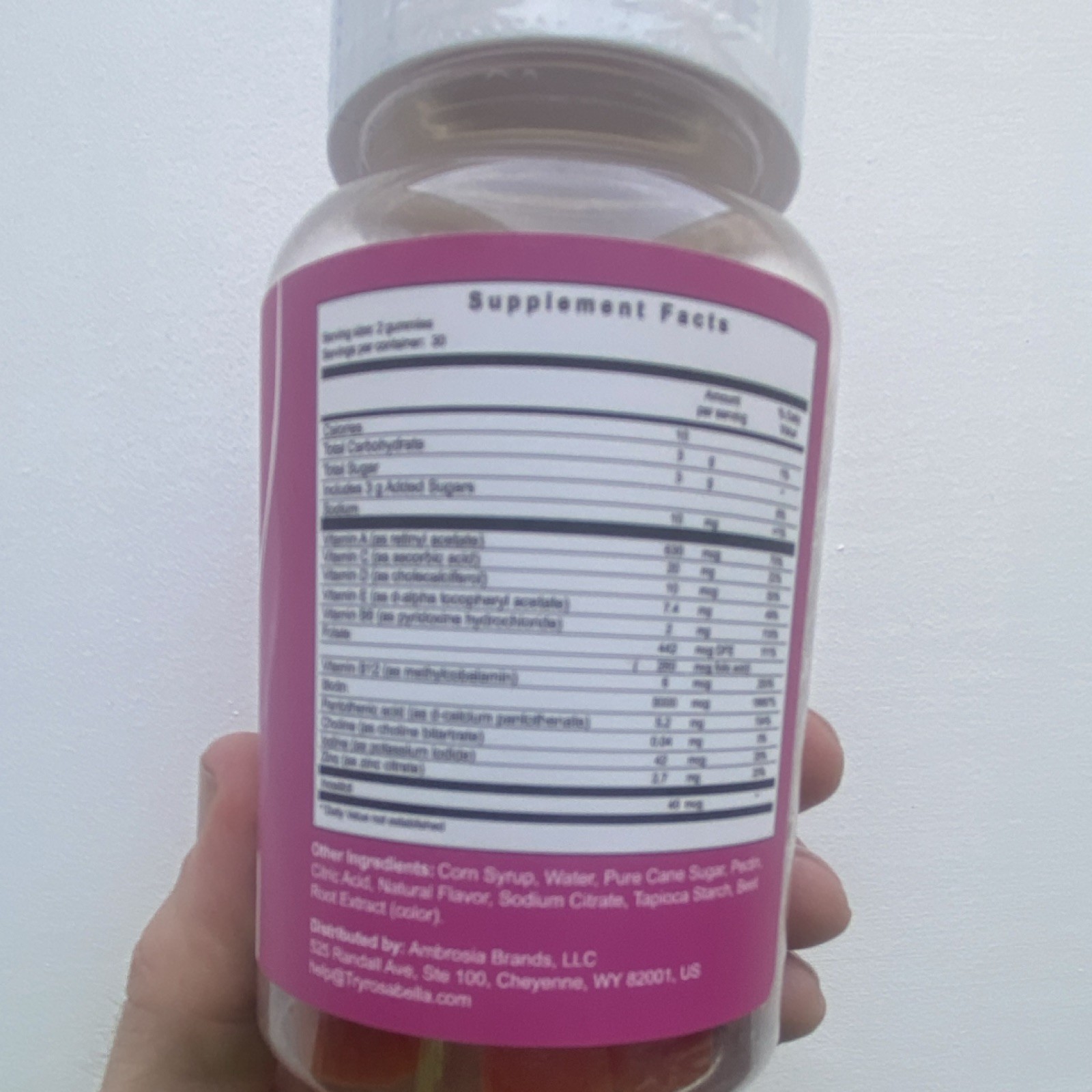 Rosabella Hair Skin & Nails Gummies 5000mcg Biotin Natural Flavor 60ct Unisex