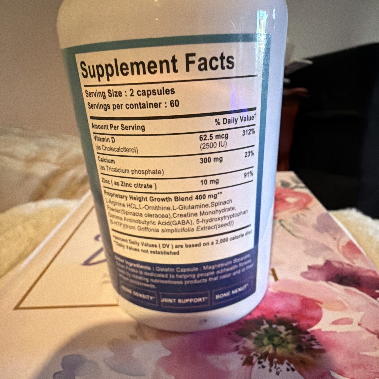 Pslalae Height Growth Maximizer 120 Capsules Gluten-Free Soy-Free Exp 03/2028