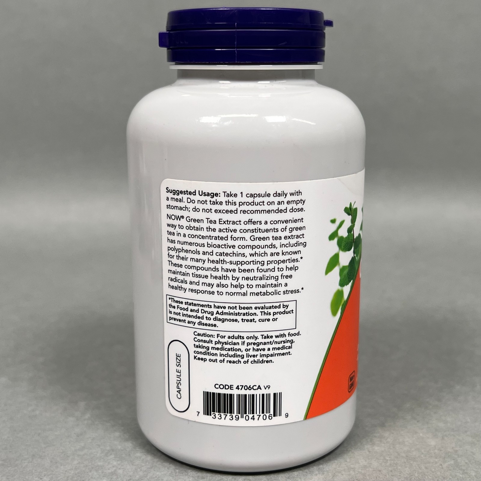 NOW FOODS Green Tea Extract 400 mg 250 Veg Capsules (Best By: 02/2027) SEALED