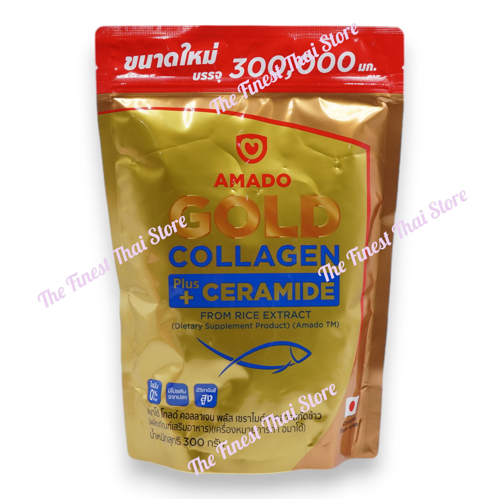Amado Gold Collagen Plus Ceramide from Rice Extract 300000mg Collagen 300g pack2