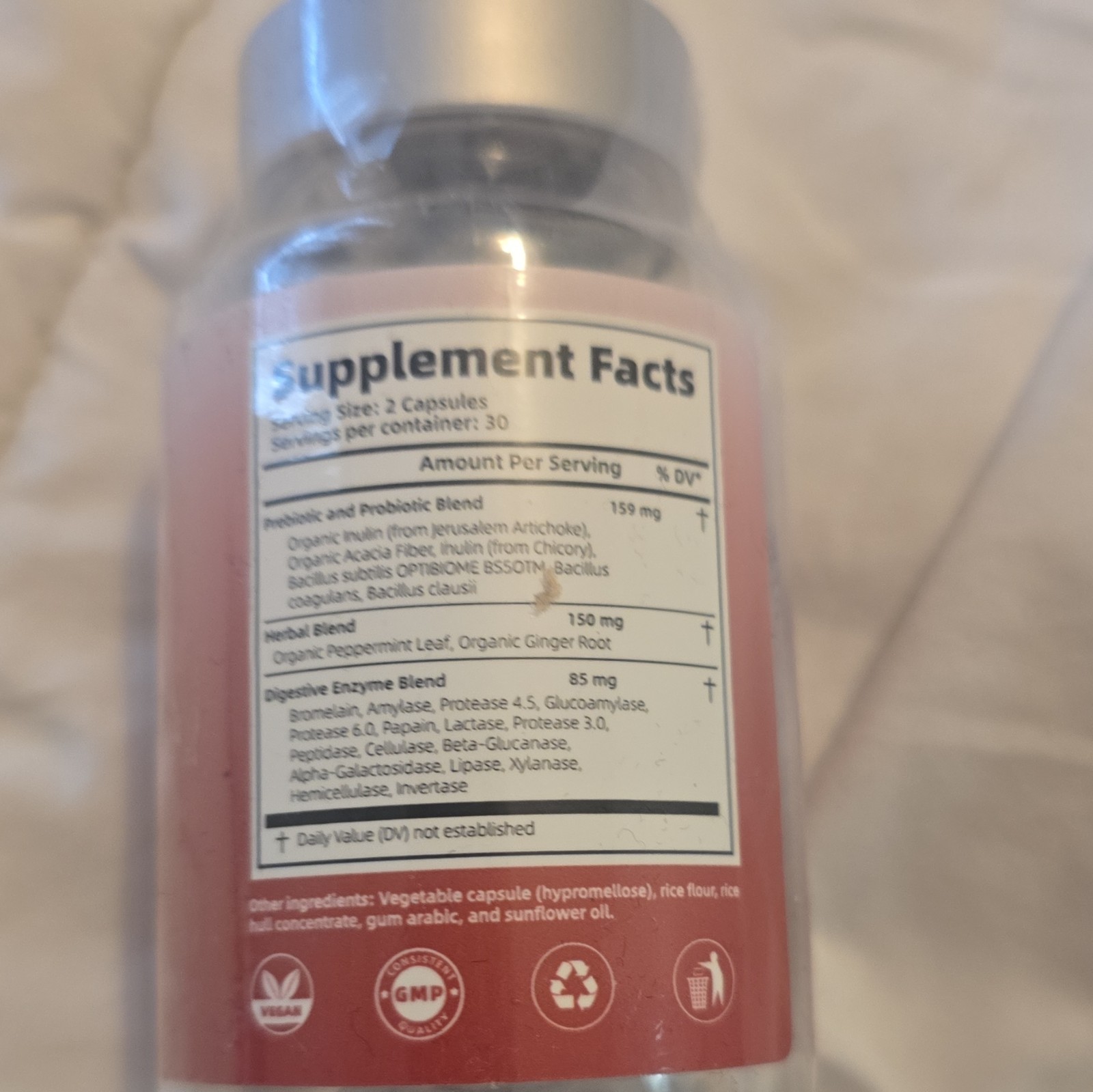 Digestive Enzymes + Probiotics Vegan Capsules 60 Ct, 16 Enzymes, 2B CFUs