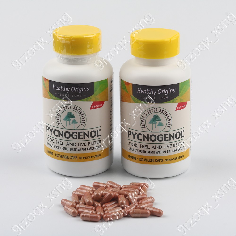 Healthy Origins Pycnogenol 100 mg | 120 Veggie Capsules（1-3 pack）