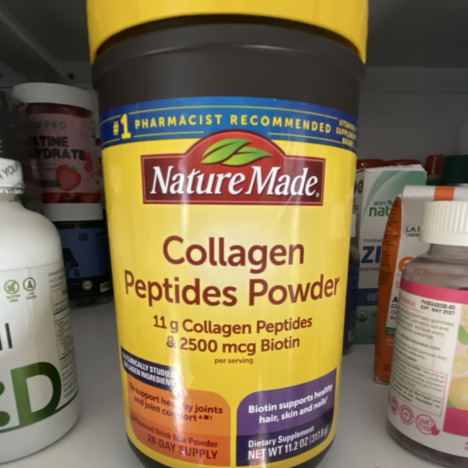 Nature Made Collagen Peptides Powder 11g Collagen & 2500mcg Biotin 11.2 oz